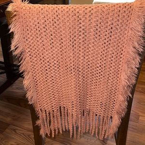 Pink scarf. A little over 5’ in length. Good condition.